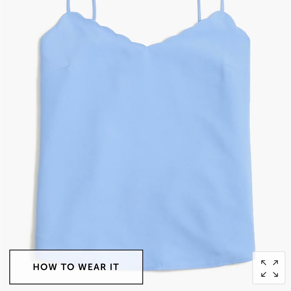 J crew factory Scalloped cami top blue peri size 12